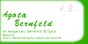 agota bernfeld business card